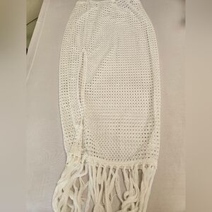 VNVNE-SKirt Women's Large Cream  Crochet  Fringe Skirt